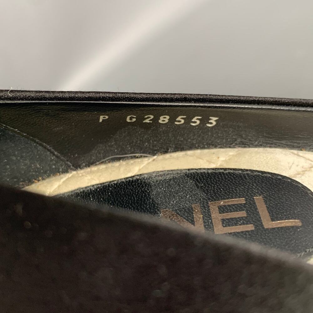 CHANEL Size 7.5 Black Satin Round Toe Pumps - Picture 8 of 8